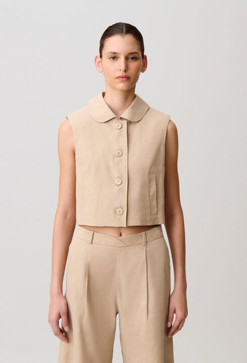 Blazer corto de lino