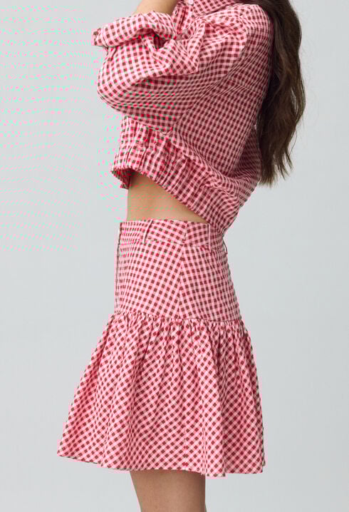 Falda corta de cuadros vichy