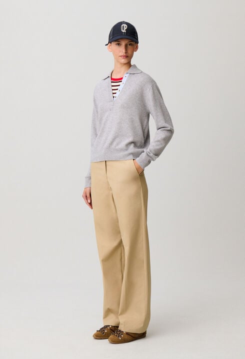 Jersey de lana con cuello de polo