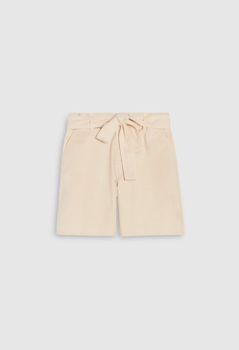 Pantalón corto de algodón beige