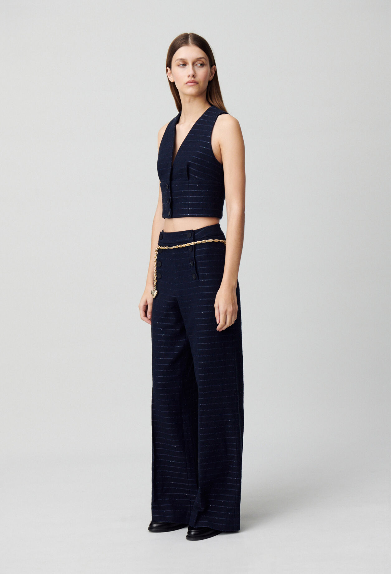 Top blazer de rayas