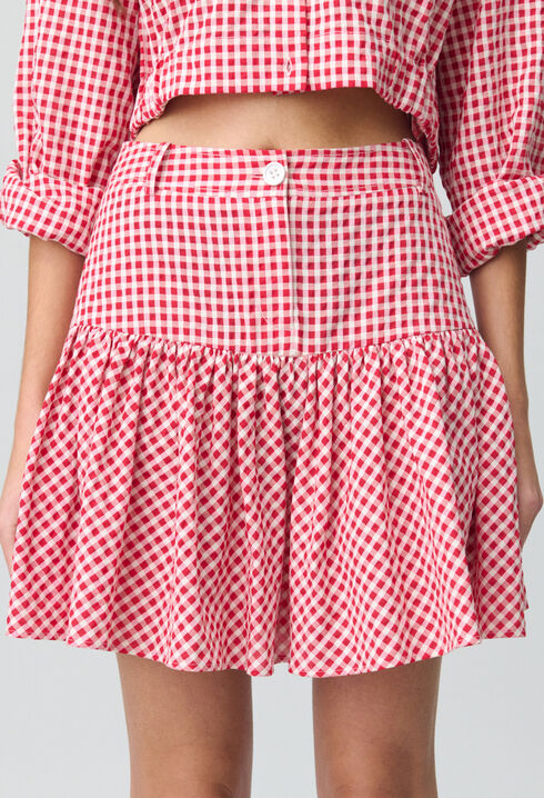 Falda corta de cuadros vichy