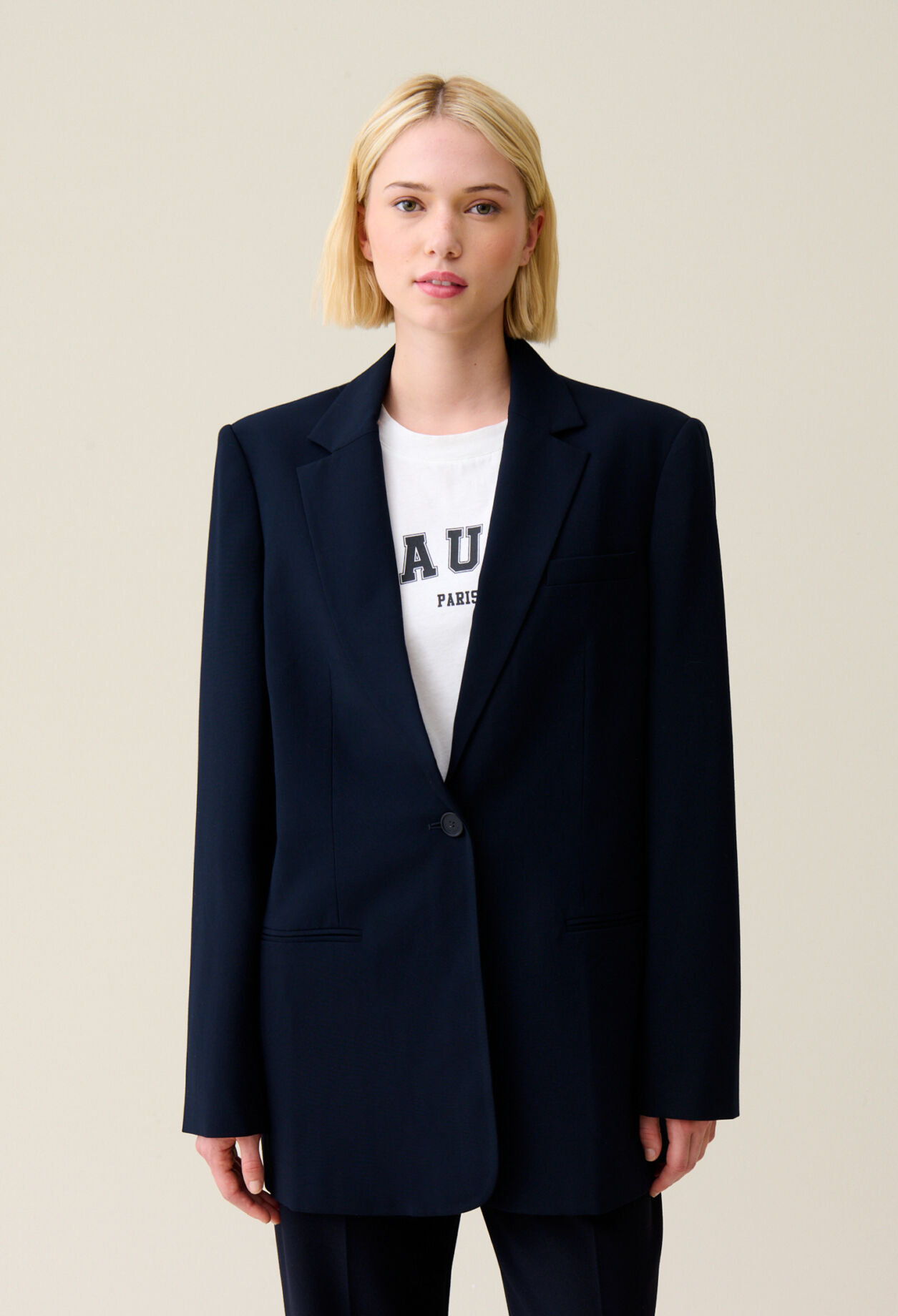 Chaqueta de traje oversize azul marino