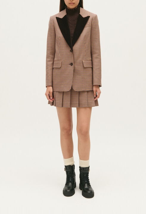 Chaqueta de traje estampado de cuadros