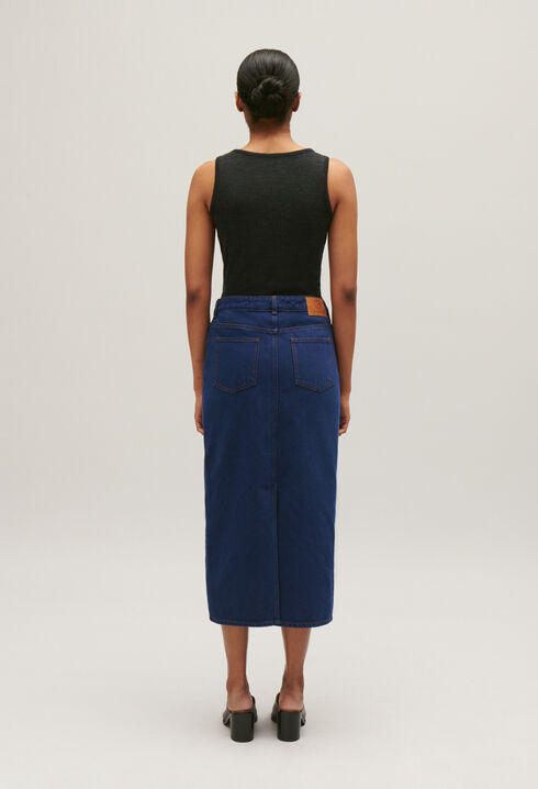 Falda midi vaqueros azules