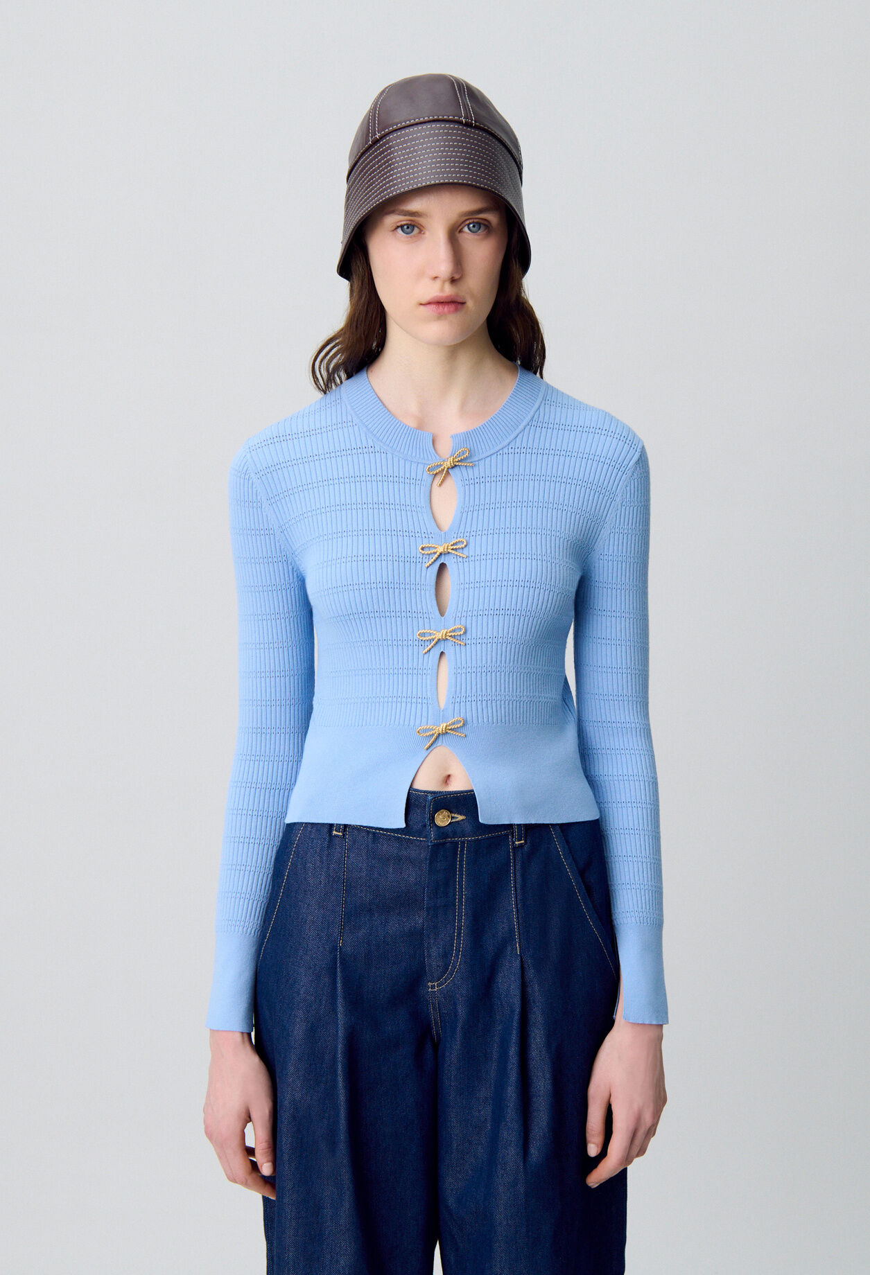 Jersey de punto fino con lazos