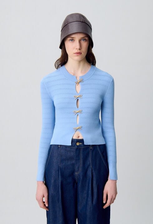 Jersey de punto fino con lazos