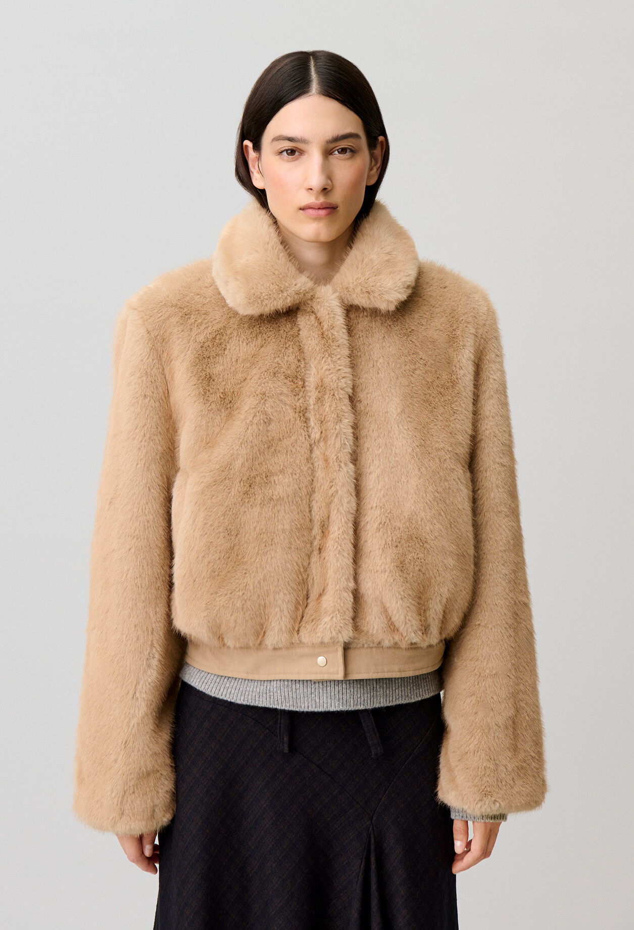 Parka corta de nylon reversible
