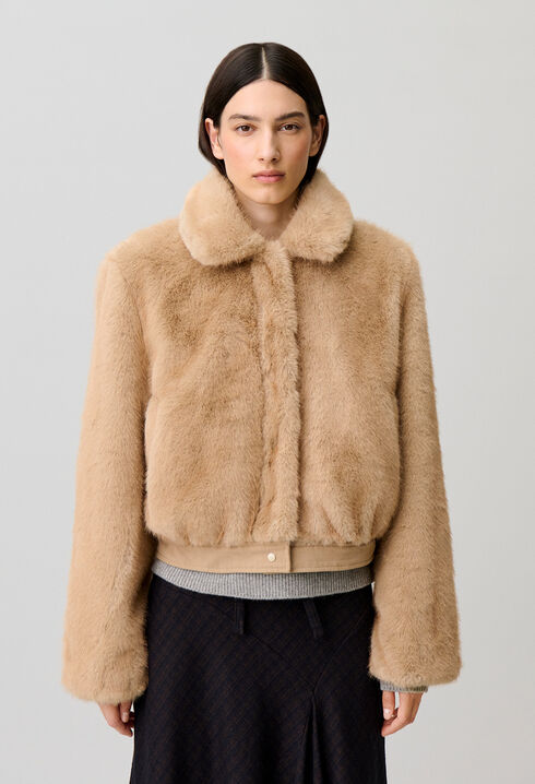 Parka corta de nylon reversible