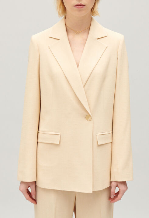Chaqueta de traje con textura en beige