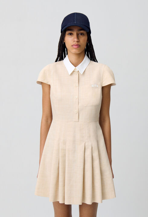 Vestido corto plisado