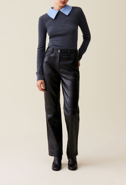 Pantal&oacute;n recto de cuero