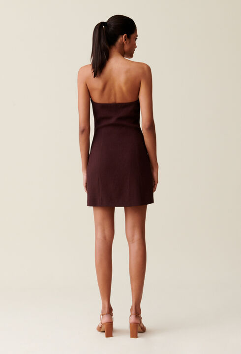 Vestido corto sin tirantes