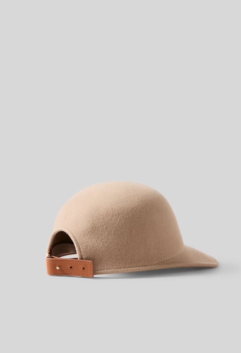 Gorra de fieltro de lana camel