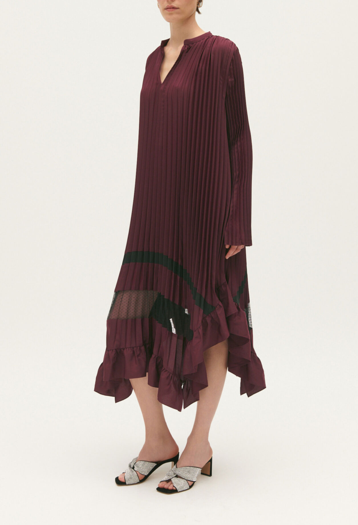 Vestido midi plisado