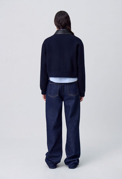 Chaqueta de lana con cuello