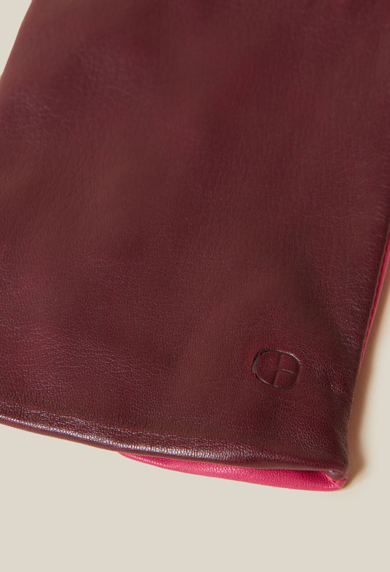 Guantes bicolor de cuero