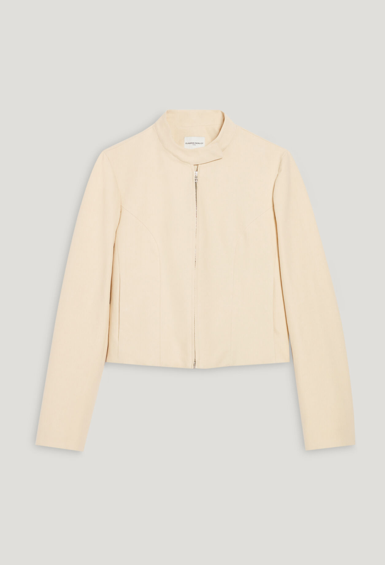 Cazadora biker beige claro