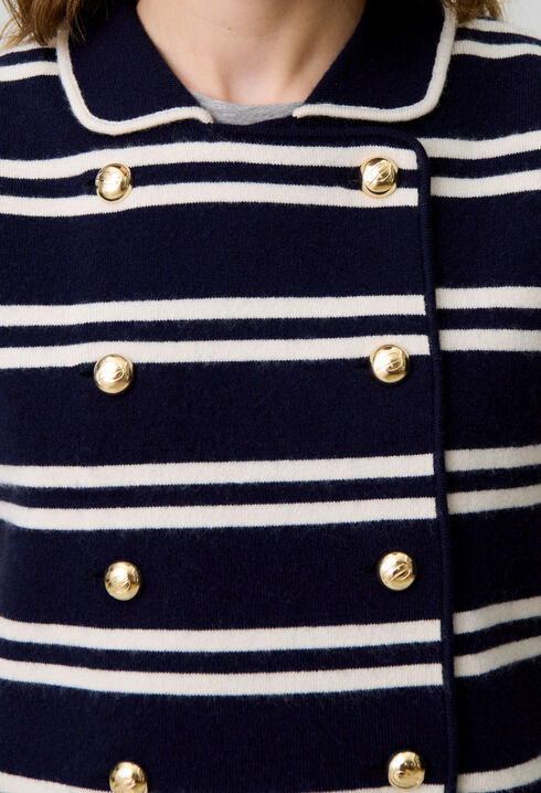 Cardigan de rayas sin mangas