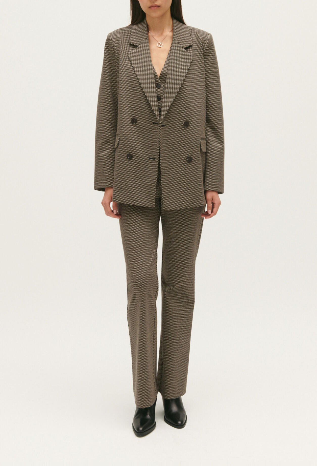 Chaqueta de traje de pata de gallo