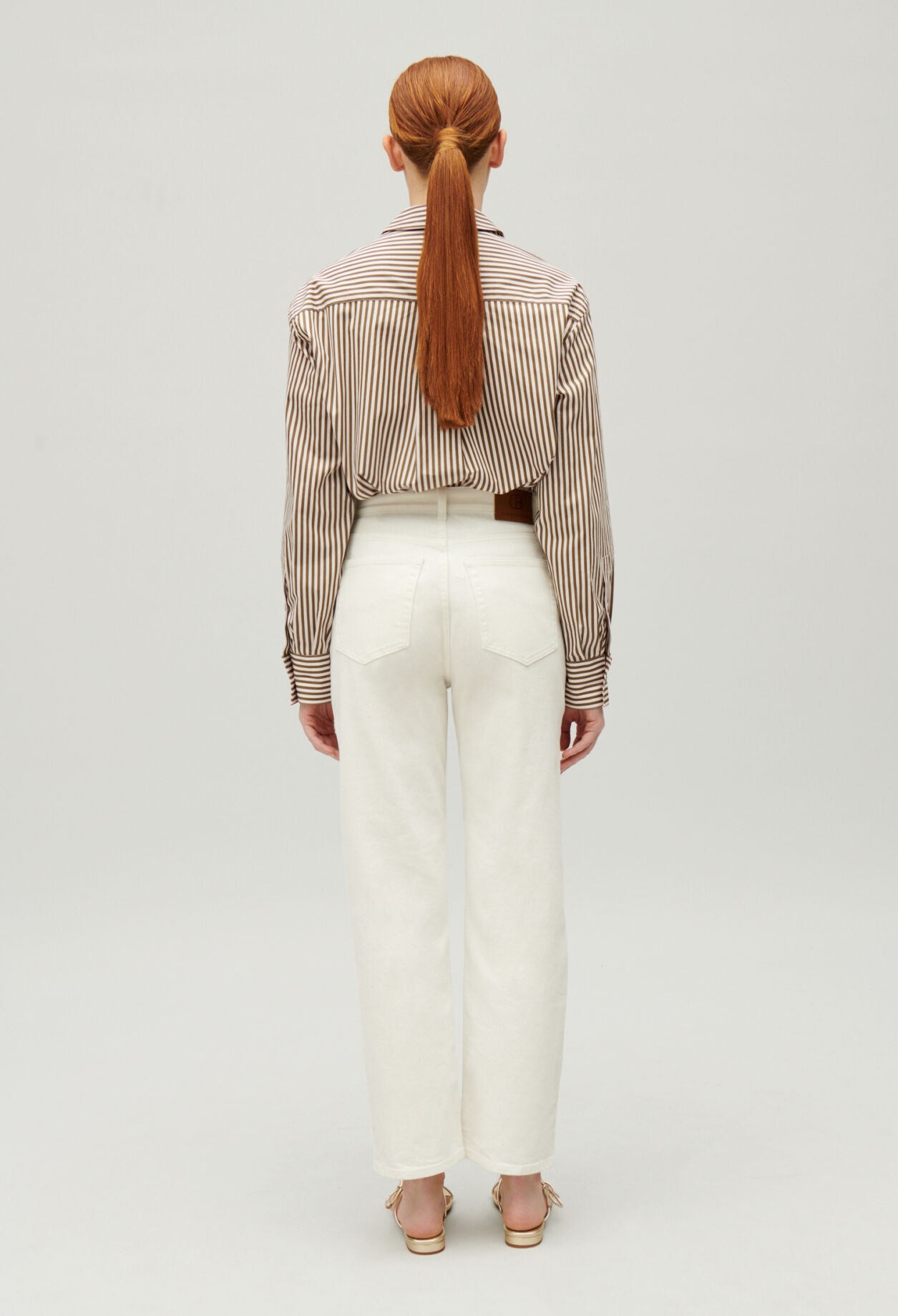 Vaqueros cargo rectos color hueso