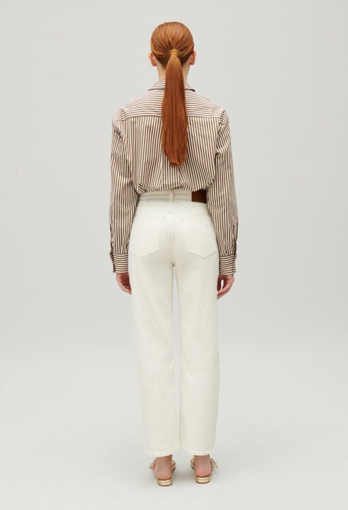 Vaqueros cargo rectos color hueso