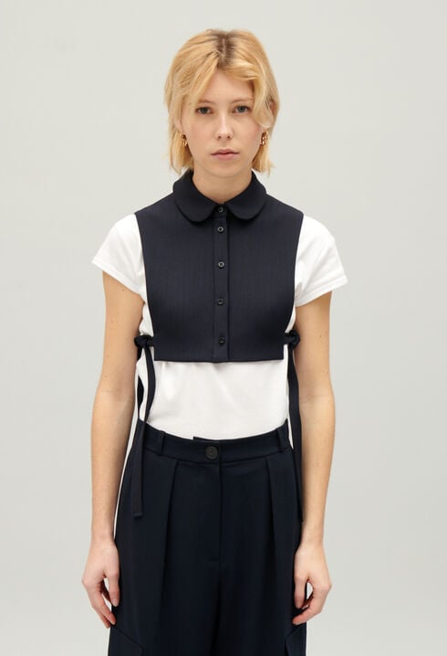 Cuello desmontable punto azul marino