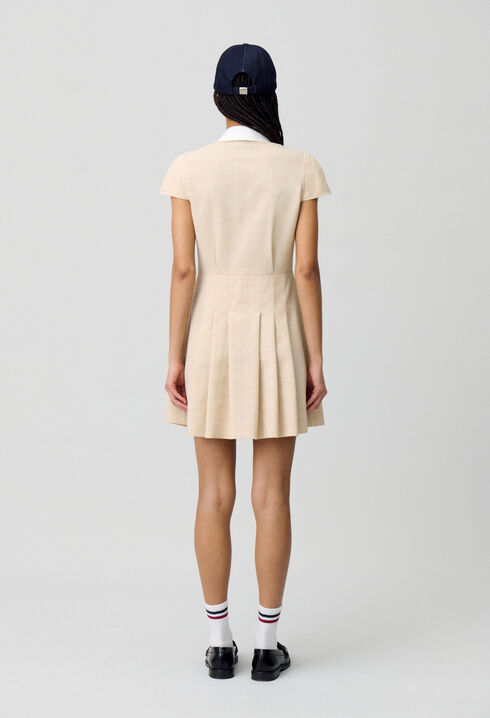 Vestido corto plisado