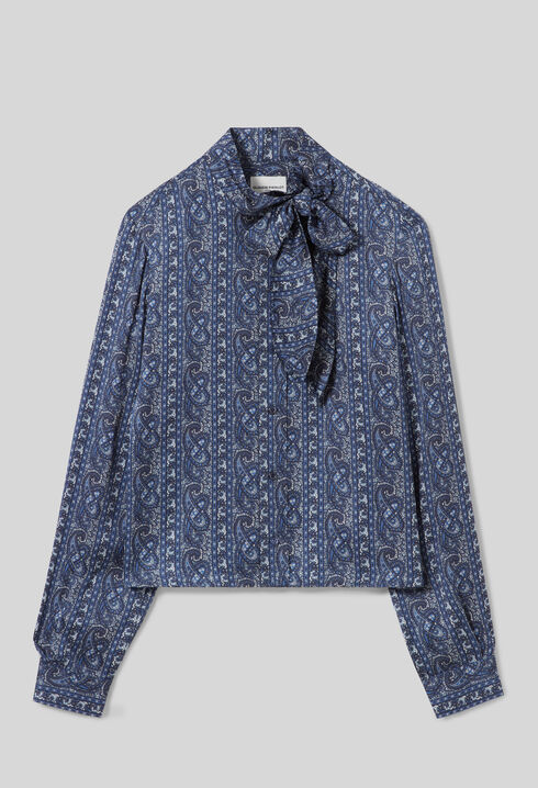 Camisa estampada con lazo
