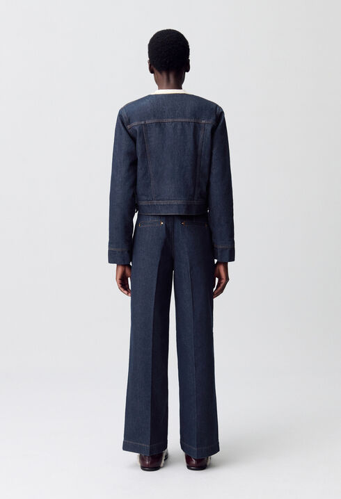 Chaqueta vaquera con piel sintética