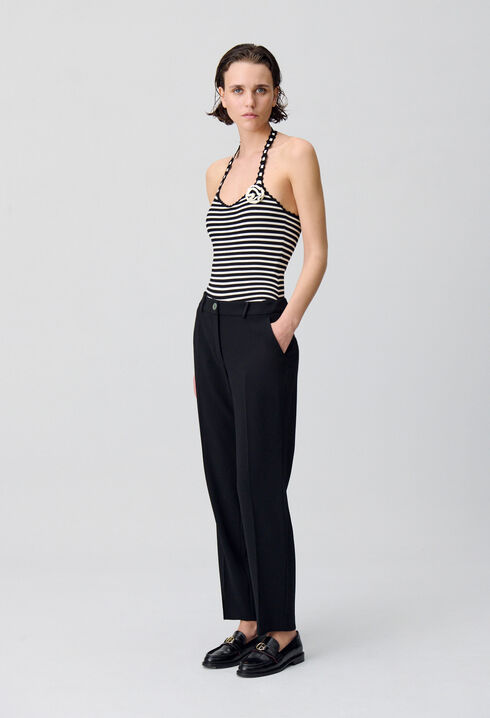 Pantalones de traje liso