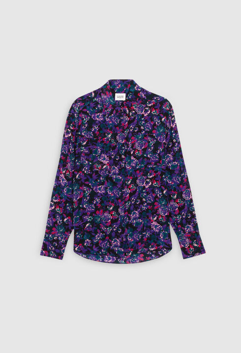 Camisa de seda con estampado de flores