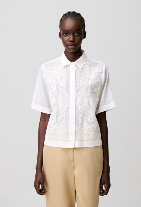 Camisa de algod&oacute;n bordada