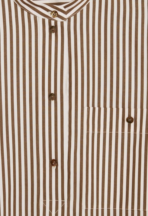 Vestido largo de rayas en bronce