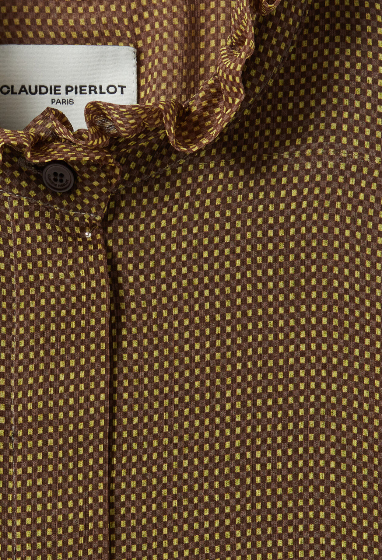 Camisa fluida a cuadros pequeños