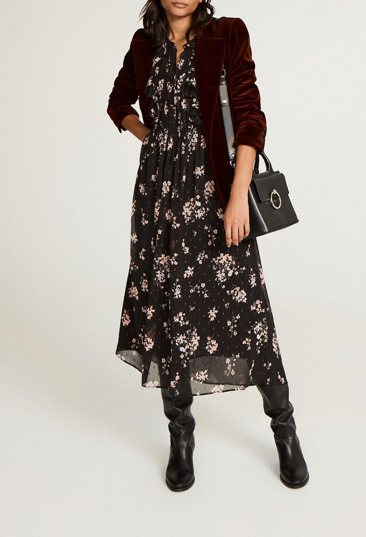 Vestido largo con flores
