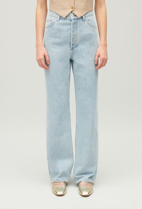 Vaqueros Louis flare azules desteñidos