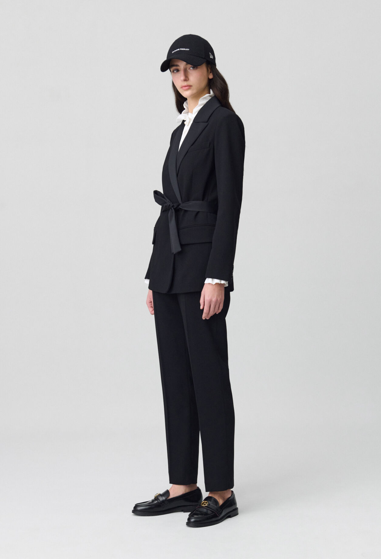 Chaqueta de traje con cinturón