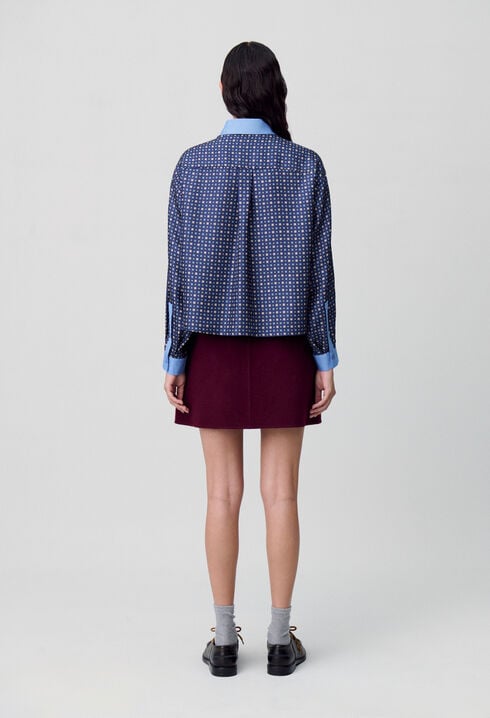 Camisa de seda estampada