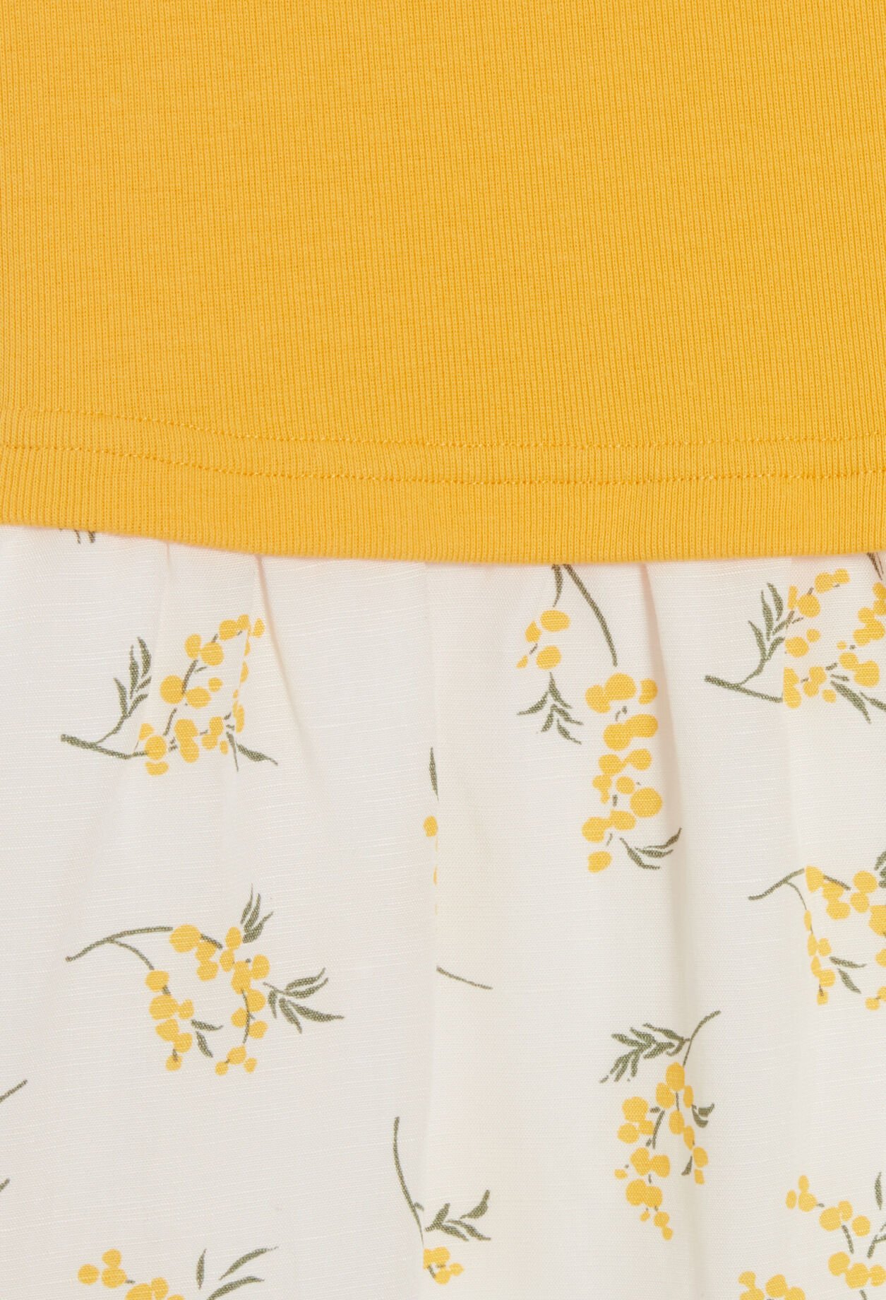 Vestido midi bimaterial mimosa