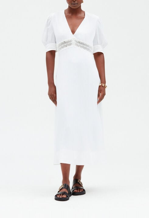 Vestido midi bordado