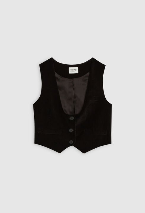 Chaqueta de traje de terciopelo negro