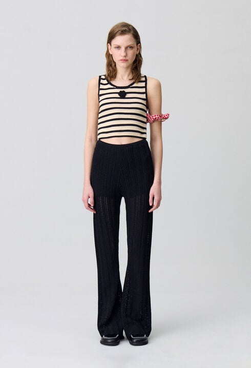 Pantalón fluido de crochet