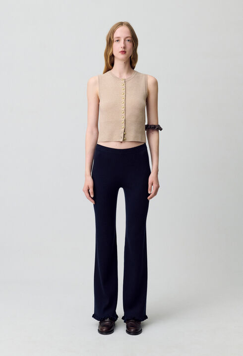 Pantalón de punto acampanado
