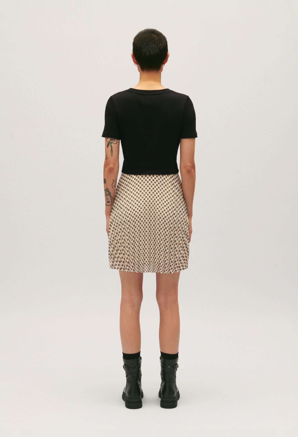 Vestido Teli corto bimaterial