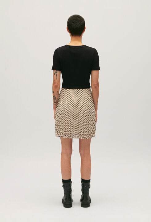 Vestido Teli corto bimaterial