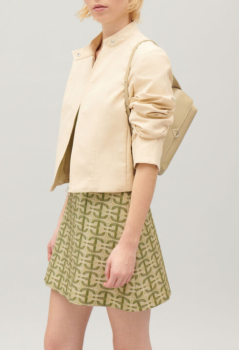 Cazadora biker beige claro