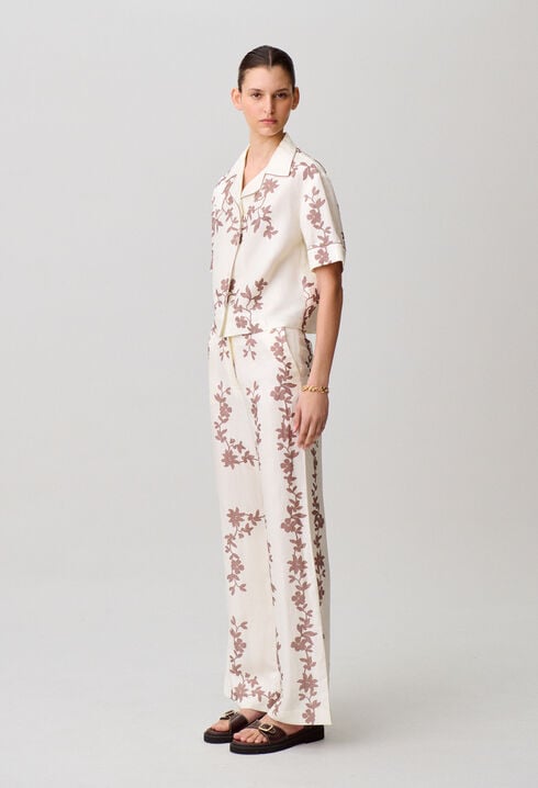 Pantal&oacute;n ancho de flores
