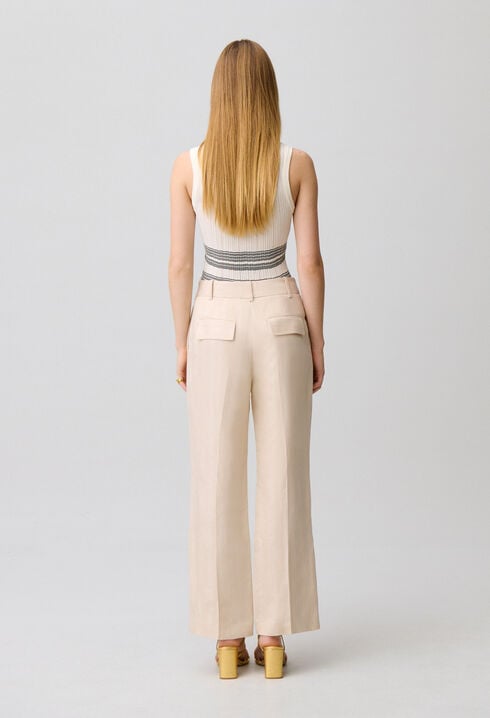 Pantal&oacute;n fluido de lino