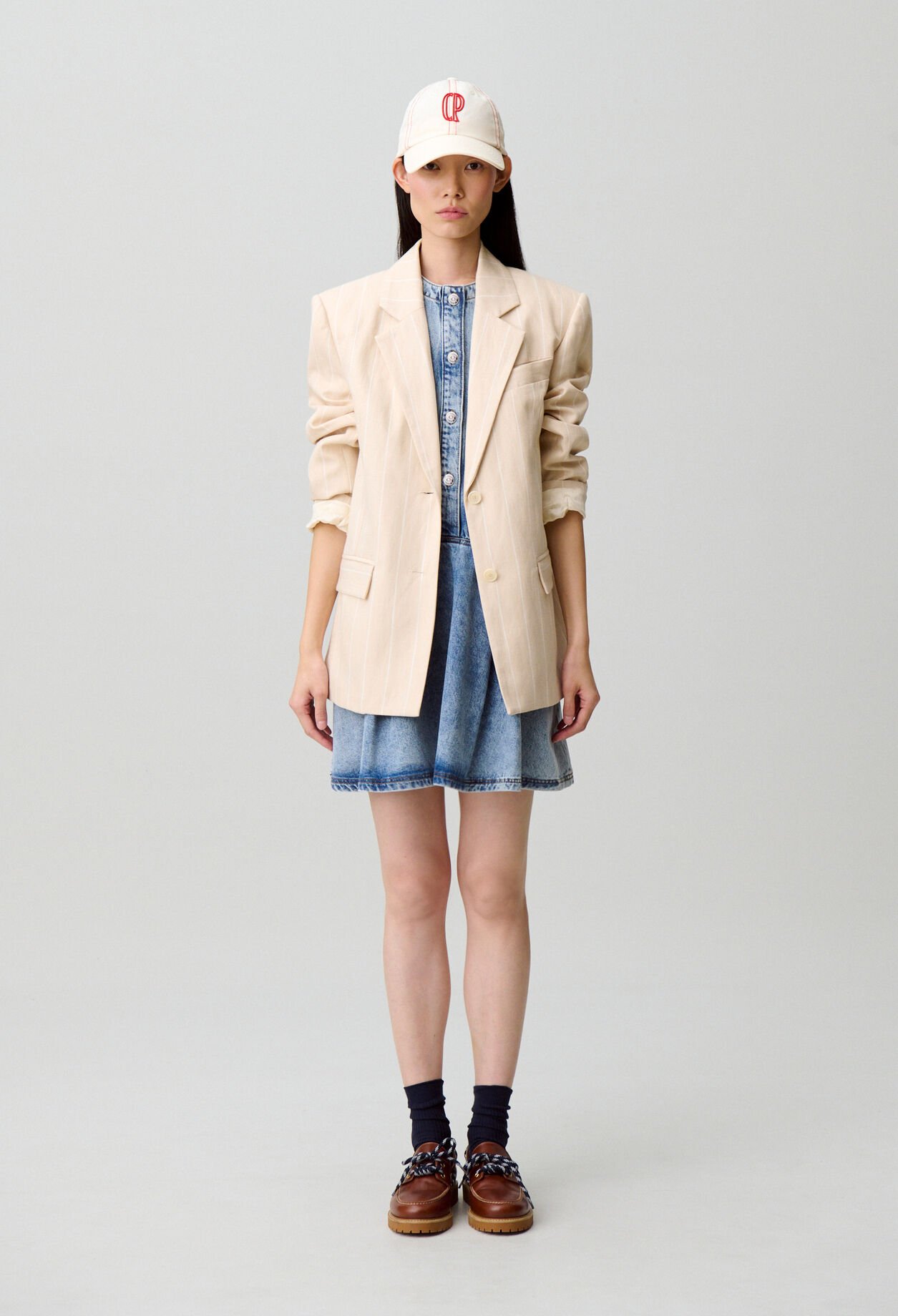 Vestido vaquero evasé desteñido